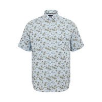 NORTH LATITUDE - Linen Palm Tree SS Shirt Light Blue