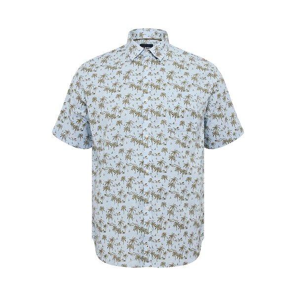 NORTH LATITUDE - Linen Palm Tree SS Shirt Light Blue-shop-by-brands-Beggs Big Mens Clothing - Big Men's fashionable clothing and shoes