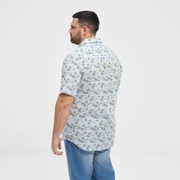 NORTH LATITUDE - Linen Palm Tree SS Shirt Light Blue