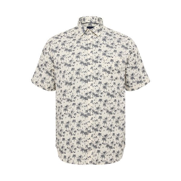 NORTH LATITUDE - Linen Palm Tree SS Shirt Off White-shop-by-brands-Beggs Big Mens Clothing - Big Men's fashionable clothing and shoes