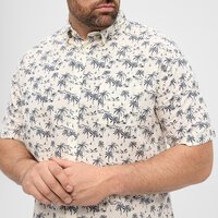 NORTH LATITUDE - Linen Palm Tree SS Shirt Off White