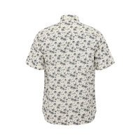 NORTH LATITUDE - Linen Palm Tree SS Shirt Off White