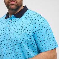 NORTH LATITUDE - Shark Pattern Stretch Cotton Polo Turquoise