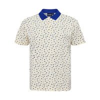 NORTH LATITUDE - Shark Pattern Stretch Cotton Polo Off White
