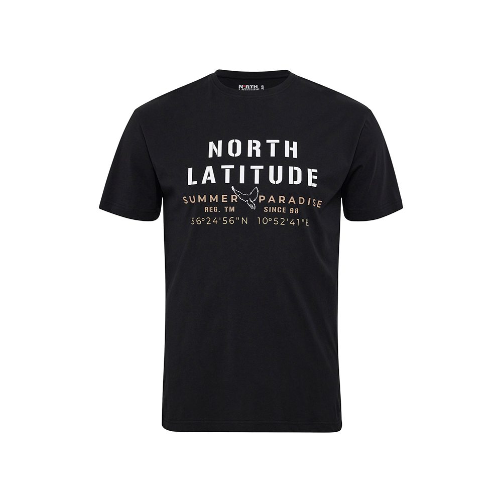 NORTH LATITUDE - Summer Paradise Print Tee Black