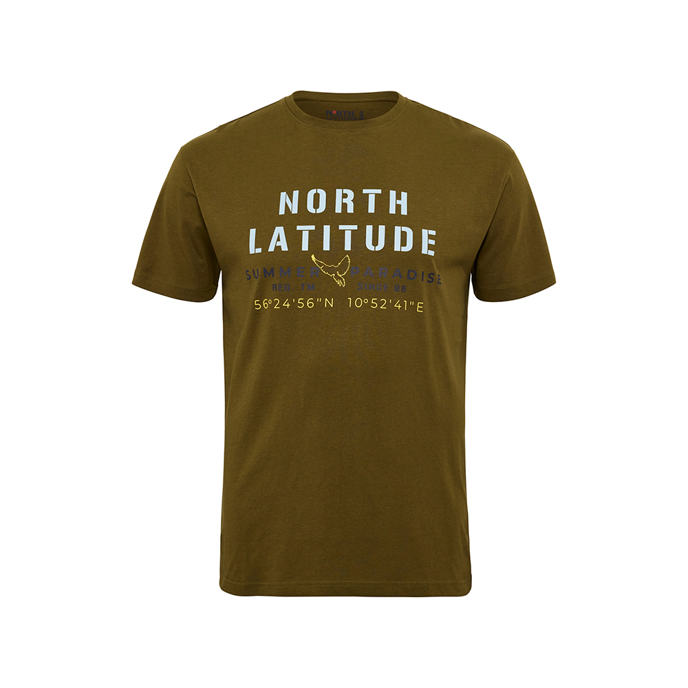 NORTH LATITUDE - Summer Paradise Print Tee Army Green