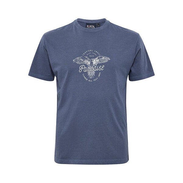 NORTH LATITUDE - Paradise Print Tee Mid Blue-shop-by-brands-Beggs Big Mens Clothing - Big Men's fashionable clothing and shoes
