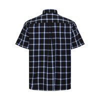 NORTH LATITUDE - Checked Cotton Shirt Extra Long Body Black