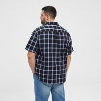 NORTH LATITUDE - Checked Cotton Shirt Extra Long Body Black