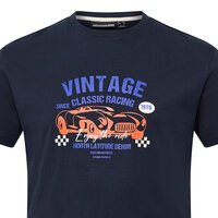 NORTH LATITUDE - Vintage Car Print Tee Navy