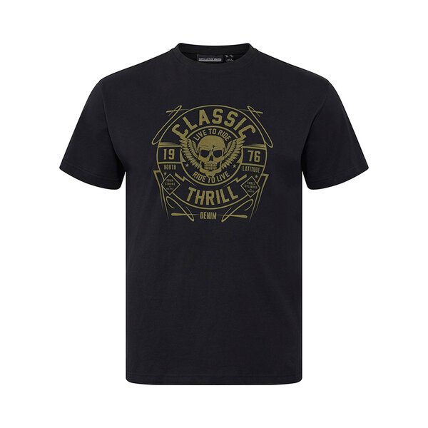 NORTH LATITUDE - Classic Thrill Skull Tee Black-shop-by-brands-Beggs Big Mens Clothing - Big Men's fashionable clothing and shoes
