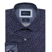 BROOKSFIELD - Luxe Cotton Small Leaf Pattern Navy