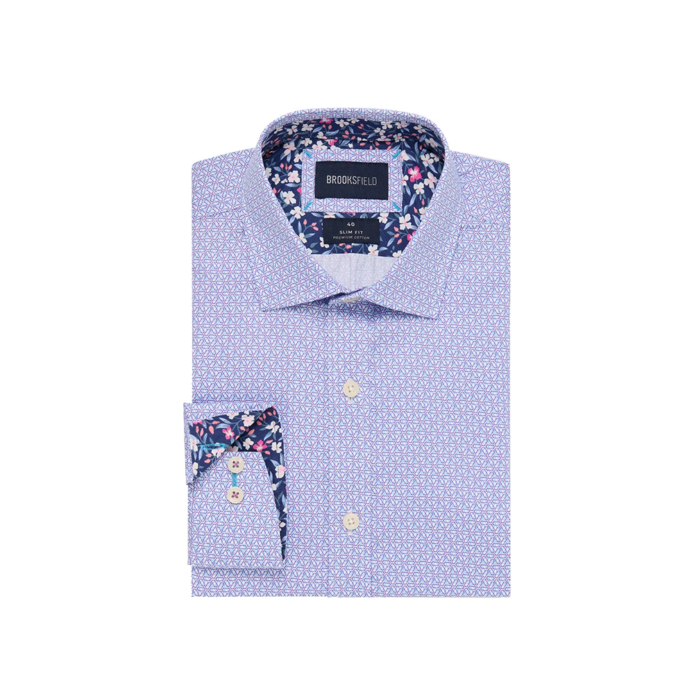 BROOKSFIELD - Stretch Cotton Abstract Pattern Lilac