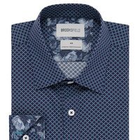 BROOKSFIELD - Stretch Cotton Diamond Pattern Navy