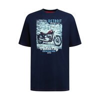 D555 - Detroit Motor Bike Print Tee