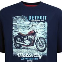 D555 - Detroit Motor Bike Print Tee