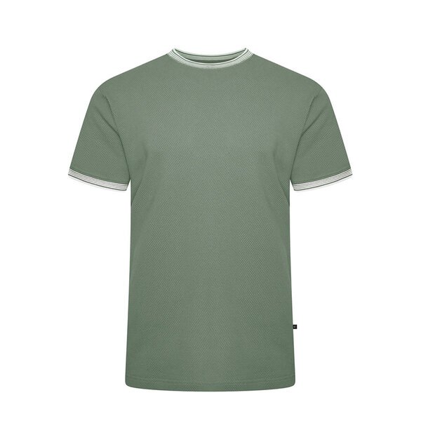 KAM - Textured Tee With Contrast Neck Green-shop-by-brands-Beggs Big Mens Clothing - Big Men's fashionable clothing and shoes