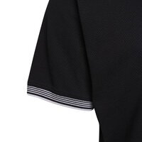 KAM - Textured Tee With Contrast Neck Black