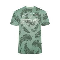 KAM - Hawaii Surf Leaf Print Tee Sage