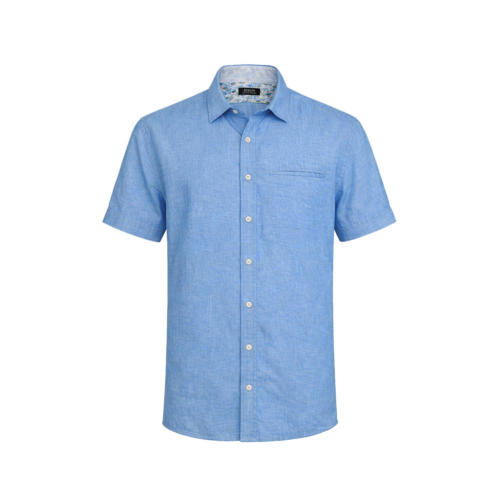 BERLIN - Mid Blue Irish Linen SS Shirt