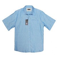 BERLIN - Mid Blue Irish Linen SS Shirt