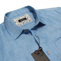 BERLIN - Mid Blue Irish Linen SS Shirt
