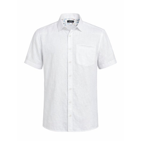 BERLIN - White Irish Linen SS Shirt-shop-by-brands-Beggs Big Mens Clothing - Big Men's fashionable clothing and shoes