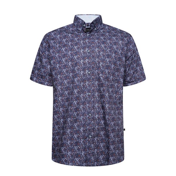 KAM - Floral Pattern Premium Cotton SS Shirt-shop-by-brands-Beggs Big Mens Clothing - Big Men's fashionable clothing and shoes