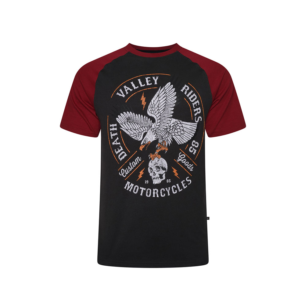 KAM - Valley Riders Raglan Tee Black and Red