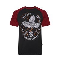 KAM - Valley Riders Raglan Tee Black and Red