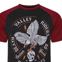 KAM - Valley Riders Raglan Tee Black and Red