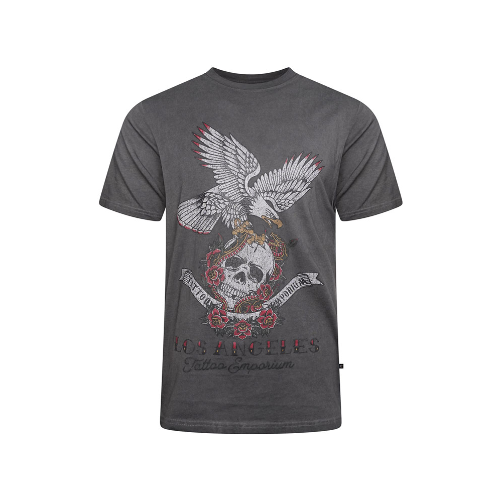 KAM - Skull and Eagle Tee Washed Black