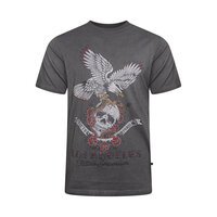 KAM - Skull and Eagle Tee Washed Black