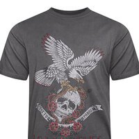 KAM - Skull and Eagle Tee Washed Black