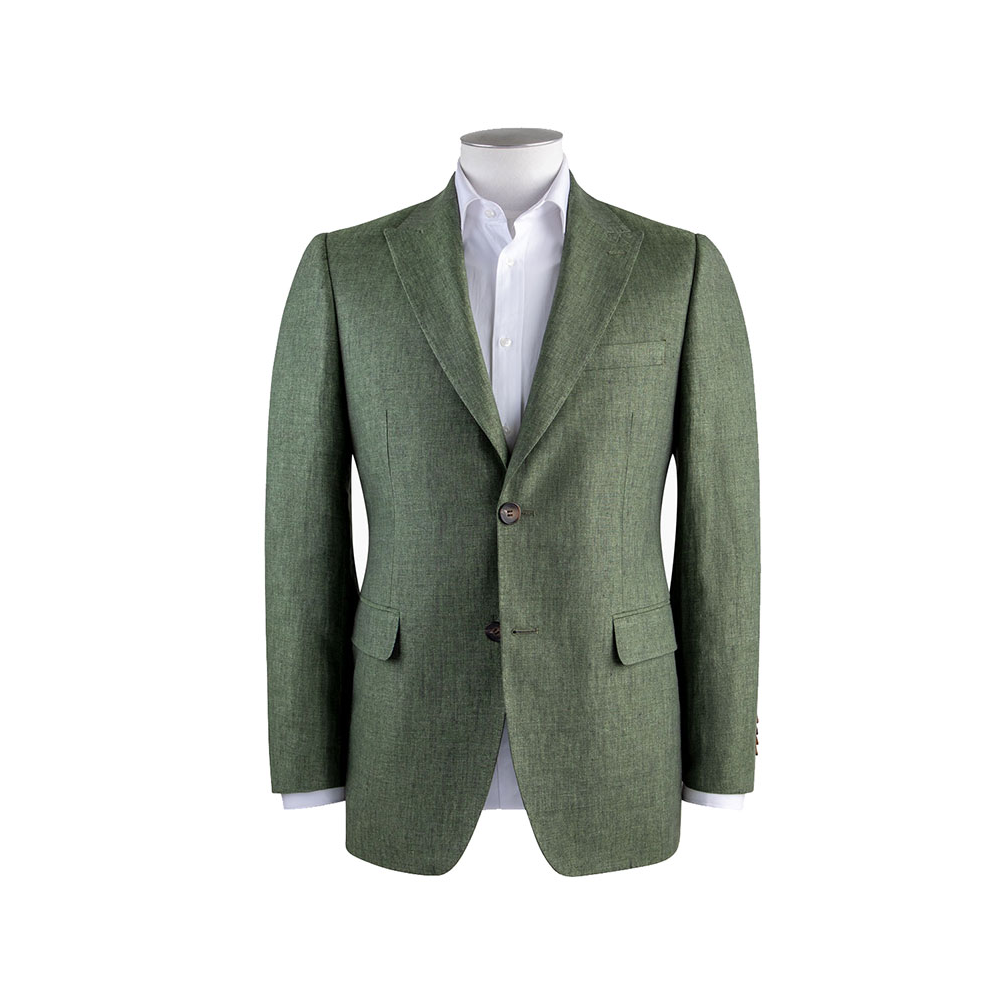 REMBRANDT - Lyon Olive Green Linen Blazer
