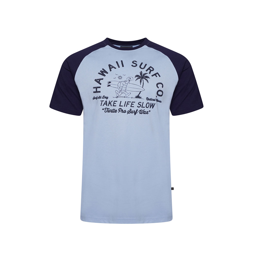 KAM - Hawaii Surf Turtle Raglan Tee Powder Blue