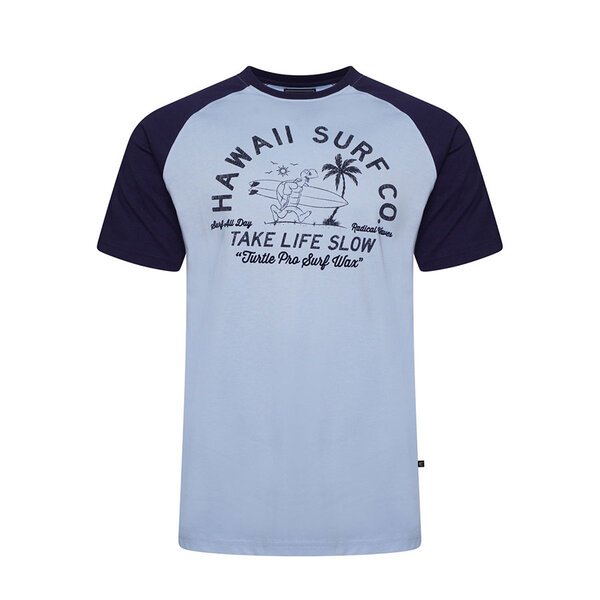 KAM - Hawaii Surf Turtle Raglan Tee Powder Blue-shop-by-brands-Beggs Big Mens Clothing - Big Men's fashionable clothing and shoes