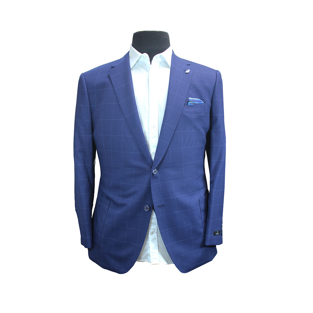 Savile Row - Classic Navy Window Pane Check Sports Coat