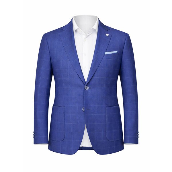 Savile Row - Classic Navy Window Pane Check Sports Coat-shop-by-brands-Beggs Big Mens Clothing - Big Men's fashionable clothing and shoes