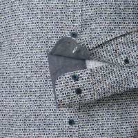 Casa Moda Small Circle Pattern LS Shirt Blue