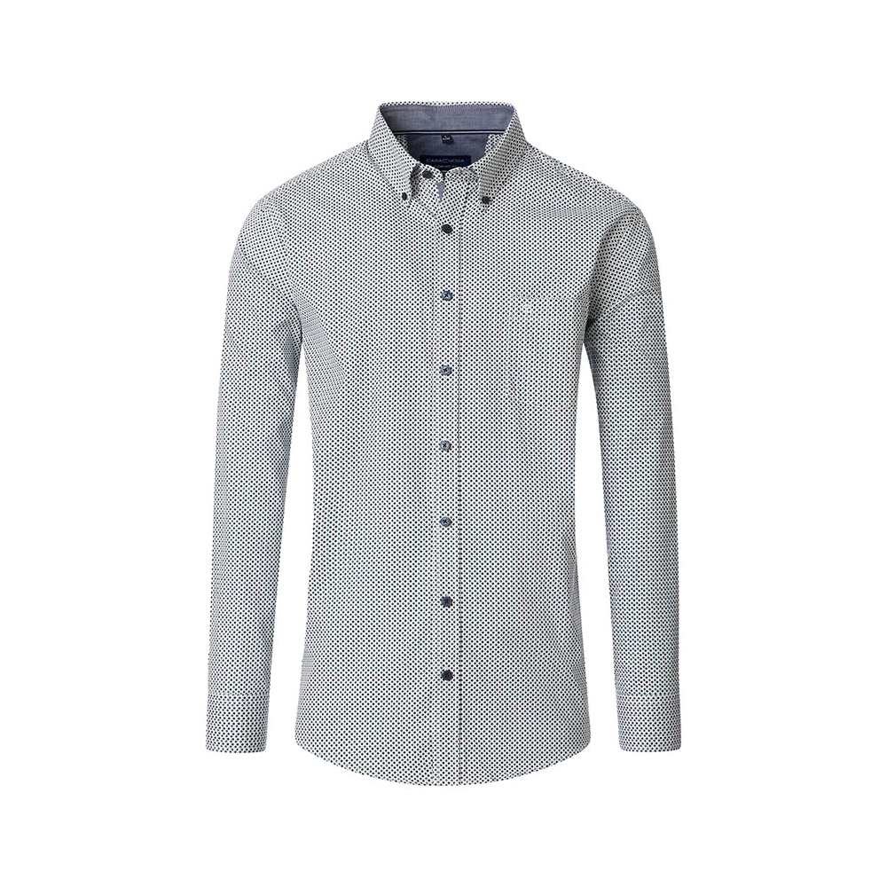 Casa Moda Diamond Pattern LS Shirt Petrol