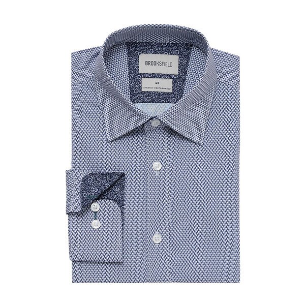 BROOKSFIELD - Stretch Performance Business Shirt Blue-shop-by-brands-Beggs Big Mens Clothing - Big Men's fashionable clothing and shoes