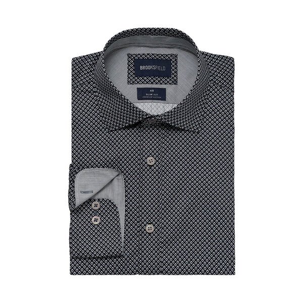 BROOKSFIELD - Luxe Printed Shirt Black-shop-by-brands-Beggs Big Mens Clothing - Big Men's fashionable clothing and shoes