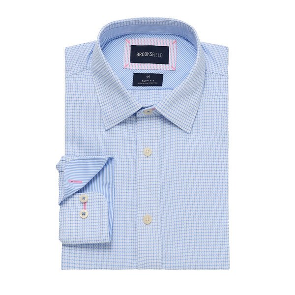 BROOKSFIELD - Luxe Woven Shirt Light Blue-shop-by-brands-Beggs Big Mens Clothing - Big Men's fashionable clothing and shoes