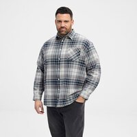 NORTH LATITUDE - Brushed Cotton Check Shirt Grey