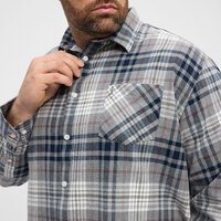 NORTH LATITUDE - Brushed Cotton Check Shirt Grey