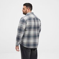NORTH LATITUDE - Brushed Cotton Check Shirt Grey