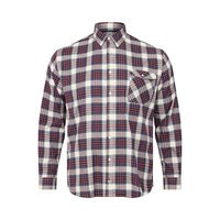 NORTH LATITUDE - Brushed Cotton Check Shirt Bordeaux