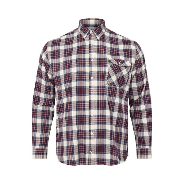 NORTH LATITUDE - Brushed Cotton Check Shirt Bordeaux-shop-by-brands-Beggs Big Mens Clothing - Big Men's fashionable clothing and shoes