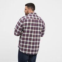 NORTH LATITUDE - Brushed Cotton Check Shirt Bordeaux